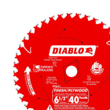 Diablo High-Performance Finish Trim Saw Blade for Wood - 6-1/2" x 40-Teeth, Tico Carbide - D0641X