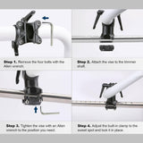 Yeoman Handle, Yeoman Weedeater Handle Extension with Bracket Clamp, Ergonomic Trimmer Grip for Lawn Care, Landscaping, Yard Trimming (Silver)