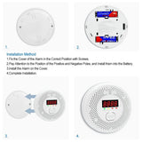 High Definition Color Screen Detector LCD Powered by Carbon Monoxide Detector and Smoke Alarm Battery (excluding Battery) (Compact Design, 4Pack-CO&Smoke)