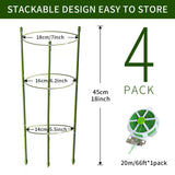 Hoyejyou 4 Pack Tomato Cage for Garden Plant Support, 18 inches Small Tomato Cages Tomato Trellis with Adjustable Rings, Plant Stakes for Peony Support, Tomato Stakes Rings for Climbing Plants