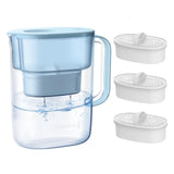 Waterdrop PT-07B Water Filter Pitcher with 3 Filters, 10-Cup, NSF Certified, 600-Gallon Long-Life, Improved Coffee & Tea Taste, Reduces PFOA/PFOS, Chlorine, 5X Longer Filter Life, Blue