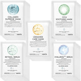 50Combo Korean Face Sheet Mask Gift Pack, Hydrating, Calming, Brightening, Smooting, Rejuvenating, EVE Vegan, Cica, Hyaluron, Retinol, Ceramide, Collagen