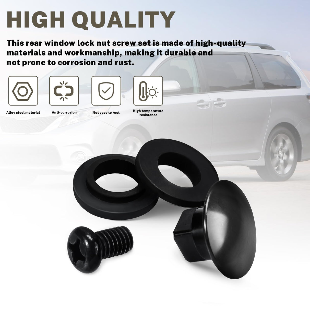 Rear Window Latch Bolt Nut Screw Cab Glass Fits 2003-17 Sienna GSL ASL - 1 Set