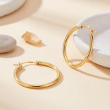 YAUVC 14K Gold Hoop Earrings for Women 14K Gold Earrings for Women 25mm