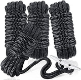 Dock Lines & Ropes Boat Accessories - 4 Pack 3/8" x 15' Double Braided Nylon Dock Lines with 12” Loop Excellent 5800 lbs Breaking Strength Marine Rope for Kayak Pontoon Boats up to 30ft Boating Gifts