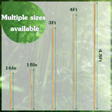 Plant Stakes, 4.8 FT Natural Bamboo Stakes Plant Support Stakes - 25Pcs