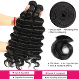 Human Hair Bundles 20 22 24 Inch Loose Deep Wave Human Hair 3 Bundles 100% Unprocessed Brazilian Virgin Human Hair Extensions 12A Grade Human Hair Extensions