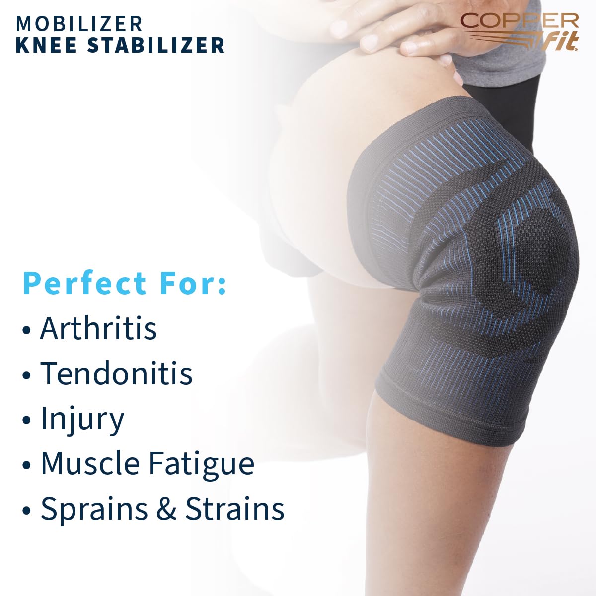 Circulation Stabilizer Copper Fit Mobilizer Knee Sleeve – ProSeries with Removable Side Stabi ...