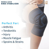 Copper Fit Mobilizer Knee Sleeve – ProSeries with Removable Side Stabilizers Knee Support for Advanced Recovery – Mobility, Knee Pain, Swelling, Inflammation, Circulation, Arthritis, Tendonitis (L/XL)