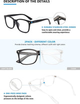 livho High Tech Blue Light Glasses - Advanced up to 99% Blue Light Blocking Computer Glasses - Anti Eyestrain & UV Glare Protection