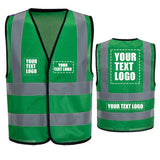 personalise Custom Green xl High Visibility reflective Safety Vest Logo