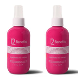 12 Benefits Instant Healthy Hair Treatment, Leave-In Conditioning, Smoothes Frizz, Strengthens & Repairs, Heat Protection Spray, 6 Fl Oz (Pack of 2)