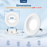 Amico 24 Pack 4 inch 5CCT LED Recessed Lighting, Dimmable, 8.5W=60W, 650LM, 2700K/3000K/4000K/5000K/6000K Selectable, Retrofit Can Lights with Baffle Trim, IC Rated - ETL & FCC, White