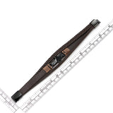 COOLSTEELANDBEYOND Men's Brown Layered Leather Bracelet With Black Cross Bar Centerpiece, Braided and Smooth Strap Design, Black Clasp Wristband, Modern Faith Style Accessory