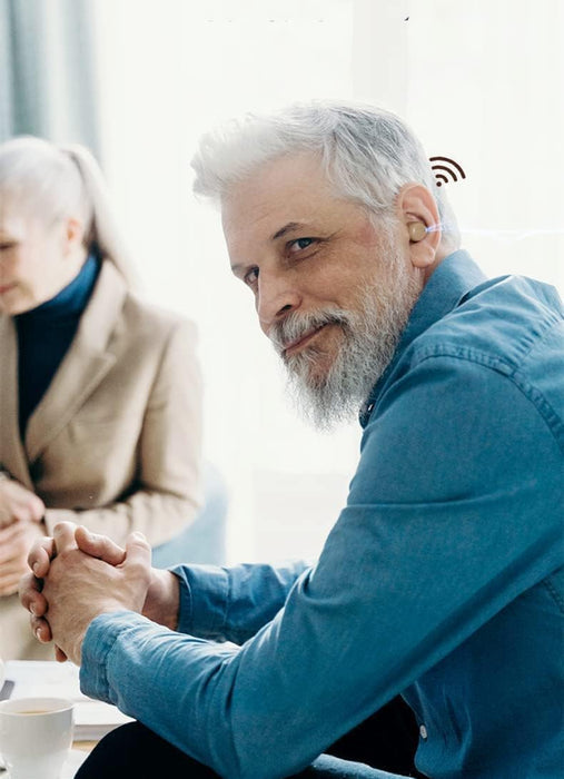 Nano Rechargeable Hearing Aids For Seniors With Noise Cancelling Hearing Amplifiers For Seniors Hearing Loss Mini Invisible Hearing Aids With Charging Case Pair (blue & Red)