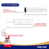 50 PACK 1.5 oz Halloween Jelly Syringes Shot, Medium Containers with Lids, Perfect for Plastic Shot Glasses or Jelly Cups, Great for Halloween Thanksgiving Christmas Party