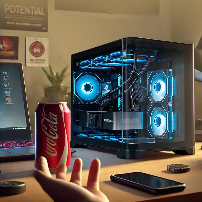 AsiaHorse AMICI-5GT RGB PC Fans, Infinity Mirror ARGB Fans HDB Bearing Fan Speeds Up to 1800 RPM with 24 LED Lights, Forward Blade Fan Compatible Motherboard Aura SYNC (Not Wireless Connection)