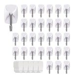 MOVELYST 32 Small Hooks+40 Removable Strips, White Wire Hanger Hooks, Heavy Duty with Adhesive Strips, Damage-Free Utility Hooks, No Tools Wall Hook for Hanging, Value Pack