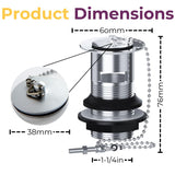 Chrome Basin Sink Traditional Waste | Plug & Ball Chain | Slotted Drain Waste | Bathroom Waste