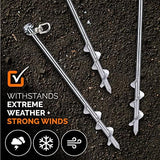 Earth Anchors - 12" Set of 8 Heavy Duty Ground Stakes - Screw in Anchors for Mobile Homes, Sheds, Swing Sets, Trees & Canopies - Includes Drill Bit