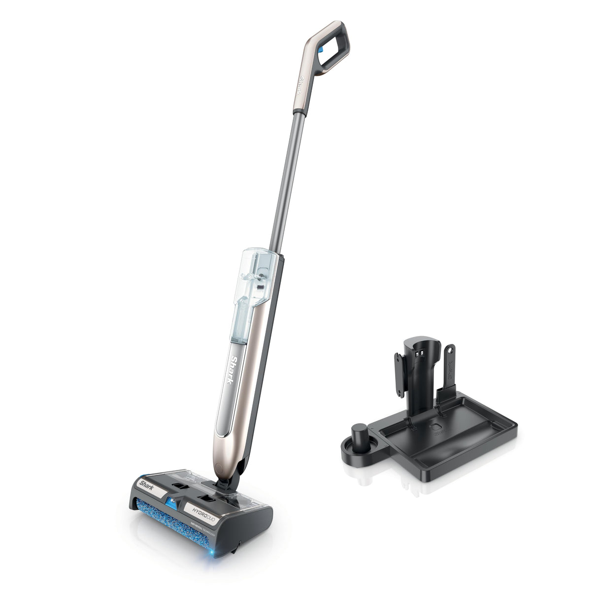 Shark WW201 HydroDuo with Dirt-Reveal Technology, Cordless, Hard Floor Cleaning System, Wet & Dry Debris Pickup, Mops & Scrubs All at Once, Hardwood, Tile, Laminate & Stone, Stone Metallic (Renewed)