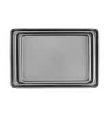 GoodCook Everyday Nonstick Baking Sheet Set, 3 Pack Includes Small (13×9) Medium (15×1) and Large (17×11) Pans Carbon Steel Construction Cookie Sheets Bakeware Set, Gray