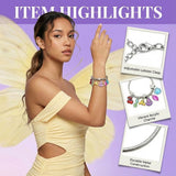 Bracelets Inspired by KATSEYE Merch for Fans, Guardian Shield, Limitless Key, Stellar Tiara, Dual Cherry, Dream Anchor, Soothing Shell with Pink K-pop Style Card for Concert Outfits Gifts (7.5, Inches)
