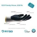 KAYGO Work Gloves for Women KGE19L Eco Friendly Gloves with Breathable Rubber Coated, 12 Pairs,medium,grey