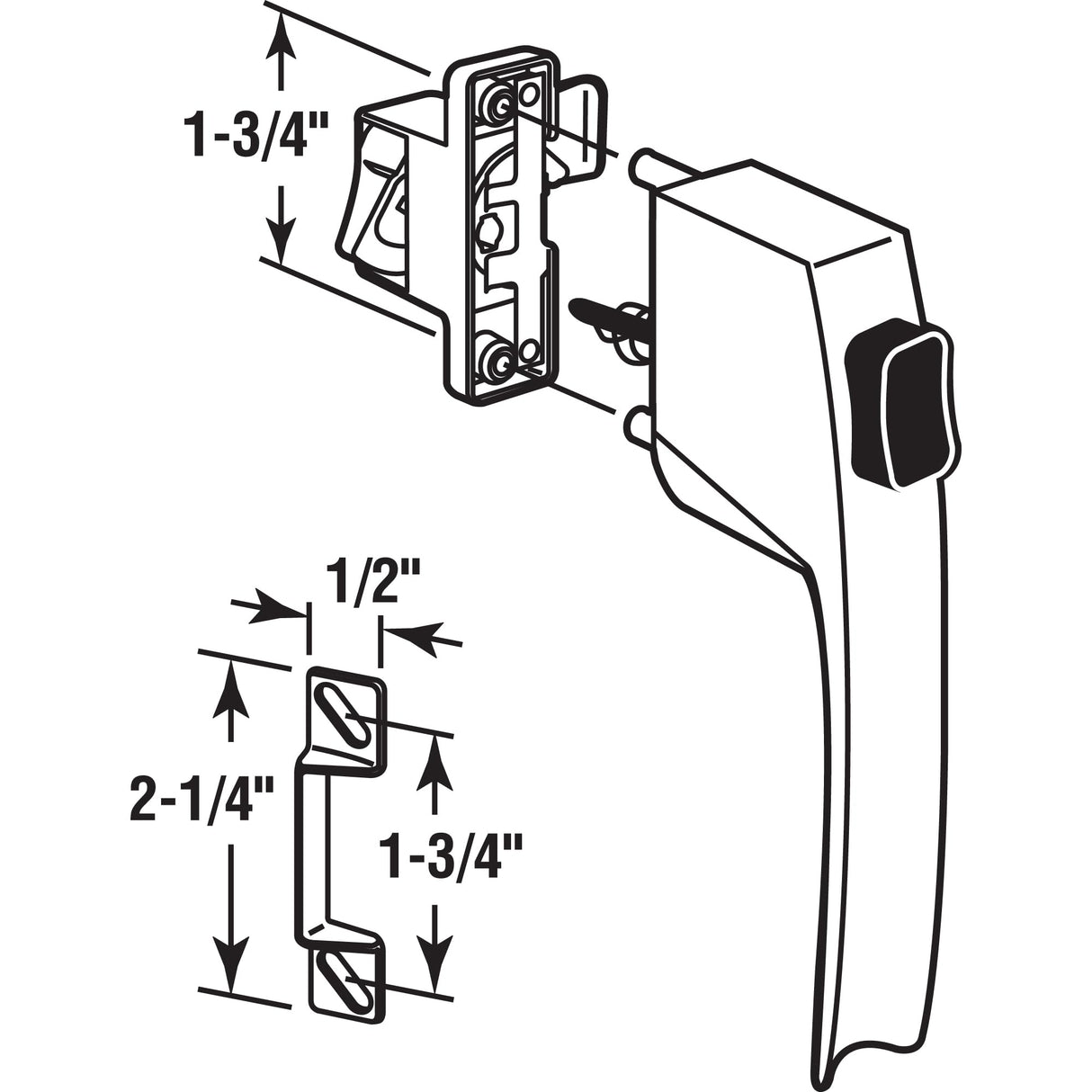 Prime-Line K 5145 Screen and Storm Door Push Button Latch Set With Night Lock – Replace Old or Damaged Screen/Storm Door Handles – White Finish, Fits Doors 5/8 – 1-1/4 in. Thick (Single Pack)