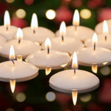 Ashlux White Floating Candles 2 inch, 24 Pack Floating Candles 5-6 Hours Long Burning, Unscented Floating Candle for Centerpieces, Wedding, Christmas Lights, Romantic Night for Her/Him Set