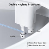 WATERLACE Bidet Attachment for Toilet Seat Sprayer - Non Electric Dual Nozzle with Cold Water - Self Cleaning Toilets Bathroom Spray for Butt Wash - Easy Slim Adjustable Pressure Control Rv Bidets