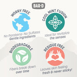 Bar-D Cleansing Face & Body Wipes for Women and Men - Individually Wrapped Biodegradable Shower Wipes, 12x12 Inch, Pack of 20 (20 Count/Box), Mint scent