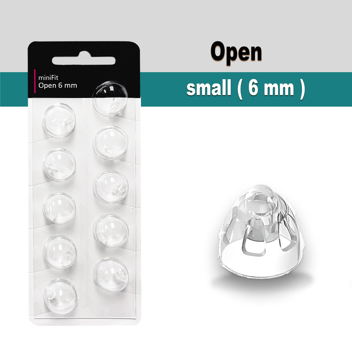 (Open Vent 6mm) Hearing Aid Domes for Oticon Minifit, Oticon Ear Caps Replacements Parts Accessories Domes for Oticon Hearing Aid Supplies Cleaning Kits(30 Pcs)