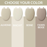 Bemis 1500EC 068 Toilet Seat with Easy Clean & Change Hinges, 1 Pack Elongated, Fawn Beige