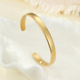 Be & Cheery Gold Bangle Bracelet for Women, 14k Gold Plated Adjustable Bracelet, Trendy Stackable Open Bracelet Bangle, Hypoallergenic Fashion Jewelry for Women, Chunky Dainty Bangle Cuff for Gifts (Polished, 1)