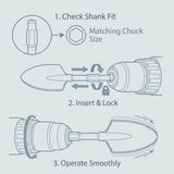 QWORK 17.3 Inch 15/16" Hex Shank Alloy Steel Scoop Shovel Bit – Fits Hex Jack Hammers for Soil, Clay & Frozen Ground Work