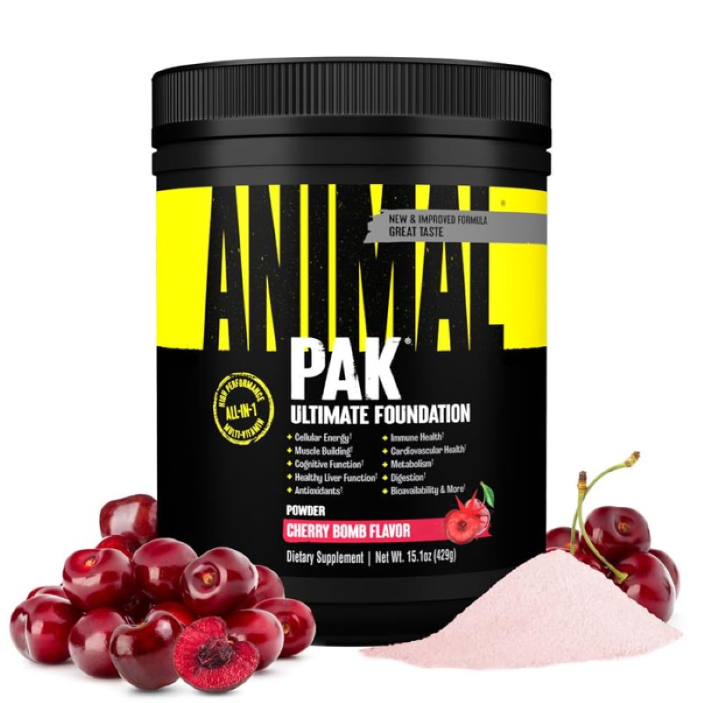 Animal Pak - Convenient All-in-One Vitamin & Supplement Powder - Zinc, Vitamins C, B, D, Amino Acids, Immune Support, Digestive Enzymes, and More - Daily Multivitamin for Women & Men - 60 Scoops