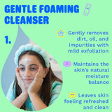 Pipa Skincare Start Young Bundle Gift Set | 3-Step Christmas Gift Skin Care Routine for Girls & Tweens 8 to 12 | Alcohol-Free & Safe | Includes Foam Face Cleanser, Face Moisturizer & Facial Mist