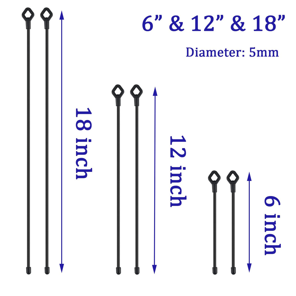 Silicone Cable Ties with Holes, 24PK Reusable Twist Ties for Bundling