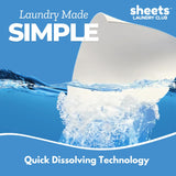 Sheets Laundry Club Laundry Detergent Sheets, 100 Loads - Fresh Linen Scent, Eco-Friendly, Quick-Dissolving Formula, Hypoallergenic, Septic Safe, Plastic-Free Packaging - 50 Sheets
