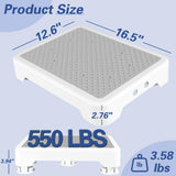 SOYO Mobility One Step Stool, Heavy Duty Indoor Outdoor Non-Slip Small Step Platform Assistive Device for Adult Elderly, Standing Support and Step Riser for Car, Bed, Door, Stair, Bathroom, White-Gray