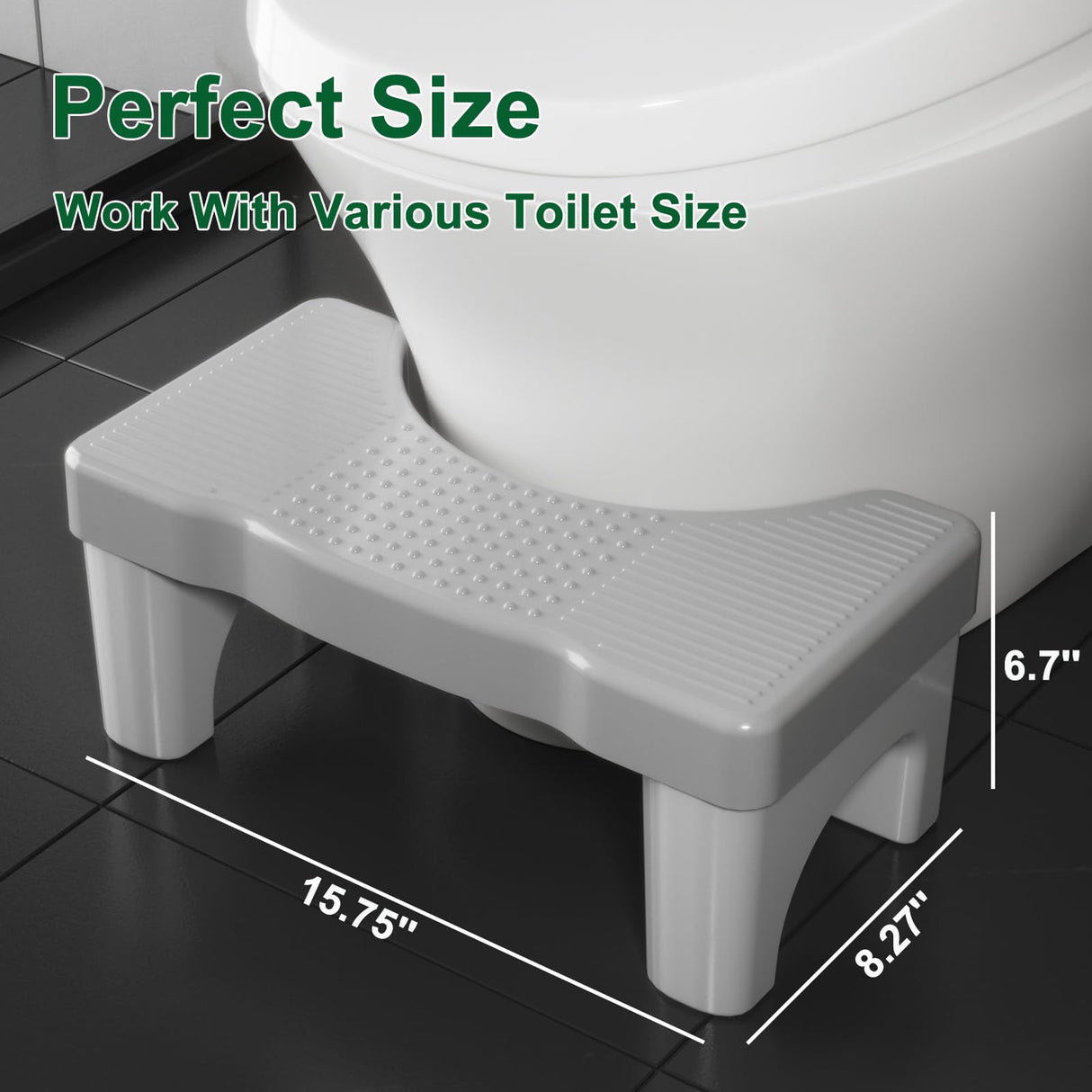 Kzeirm Toilet Stool, Poop Step Stool for Bathroom, Toilet Foot Pooping Stool for Adults, Portable Travel Squat Bench for Feet, Banco para Baño Toilet Leg Raiser