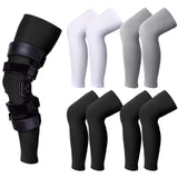 Sosation 8 Pcs Knee Brace Undersleeve Knee Sleeve for Under Brace Closed Patella Compression Breathable Leg Sleeves for Men Women Thigh Shin Support for Sports Protector(Medium)