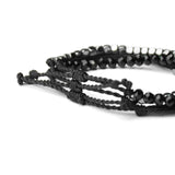 Mezcla Vida 3 Pcs Handmade Women's Stackable Bracelet Set, Adjustable Rope Bracelets Bracelets with Hematite and Glass Beads (black)