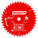 Diablo High-Performance Finish Trim Saw Blade for Wood - 6-1/2" x 40-Teeth, Tico Carbide - D0641X