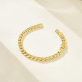 KissYan Gold Ankle Bracelets for Women, 14K Gold Plated Anklets Chunky Cuban Chain Slender Brick Link Summer Beach Foot Jewelry Gifts for Women(C08-G)