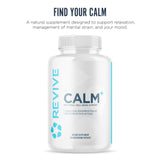 Revive MD Calm, Emotional Well-Being Support Supplement - Stress Management for Men & Women - Mood Enhancement Supplement Promotes Relaxation with L-Theanine, GABA & 5-HTP - 180 Capsules
