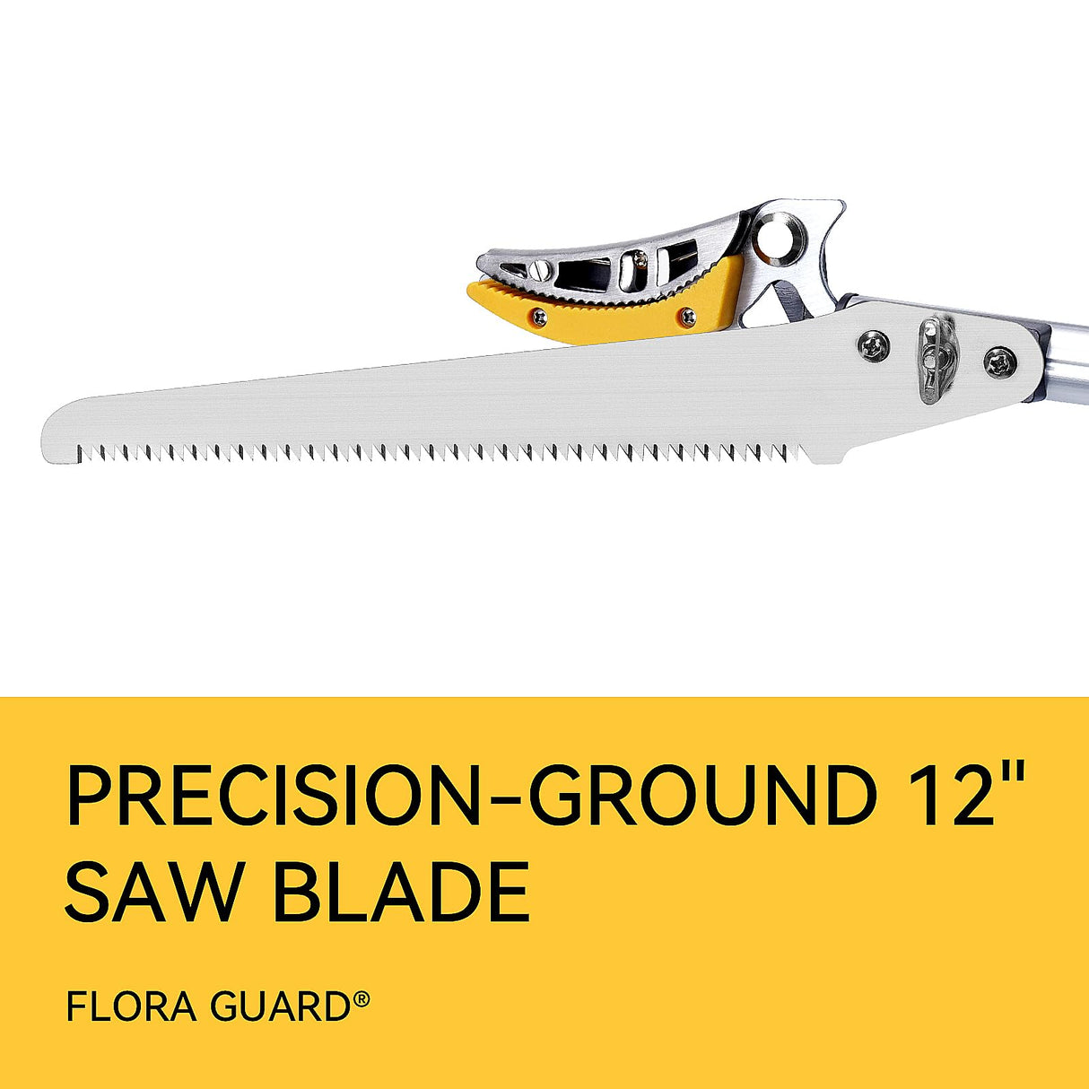 FLORA GUARD Extendable Tree Pruner 4.6-10ft, Telescoping Pole Pruner & Pole Saw with Cut & Hold Fruit Picker, Lightweight Long Reach Branch Trimmer for High Trees