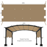 85"x 208" Universal Pergola Shade Cover, Garden Shade Replacement for 17x7.4 Ft Outdoor Pergola Structure, Patio Gazebo Canopy, Porch, Balcony Waterproof Top (Cover Only, Khaki)