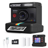 Eveedo Instant Print Camera for Kids,Dual Len Kids Cameras with 2.4 Inch Screen, Christmas Birthday Gifts for Girls Age 3-12, Portable Toddler Toy for 3 4 5 6 7 8 9 10 Year Old Girls Boys (Black)